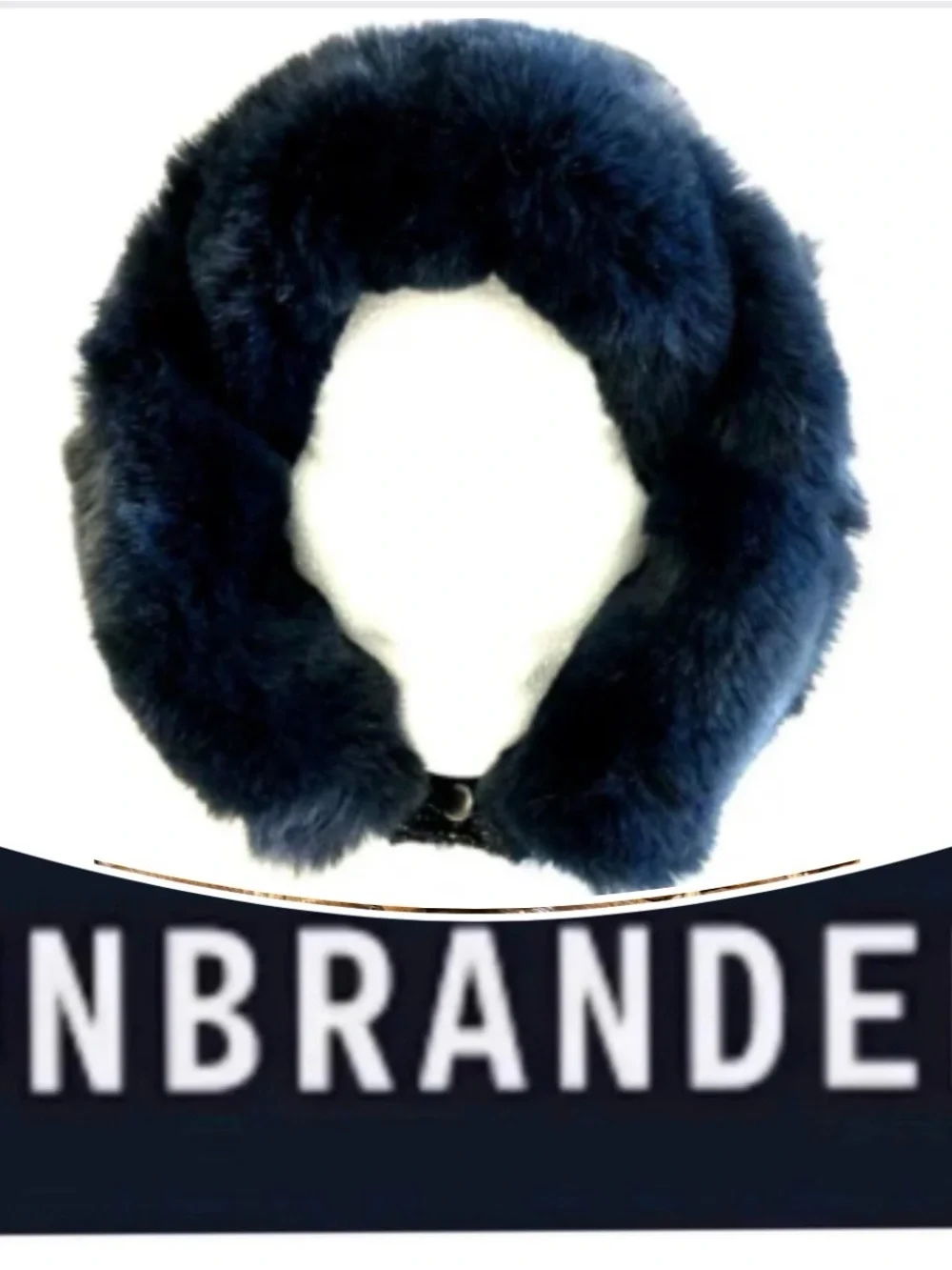 UNBRANDED Navy Blue Fur And Rhinestone Headband